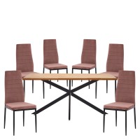 Σετ Τραπεζαρία (6+1) ArteLibre DRYOPIS Μαύρο-Σάπιο Μήλο-Φυσικό Ξύλο-Μέταλλο-Βελούδο 180x80x75cm 14990442 Σετ Τραπεζαρία (6+1) ArteLibre DRYOPIS Μαύρο-Σάπιο Μήλο-Φυσικό Ξύλο-Μέταλλο-Βελούδο 180x80x75cm 14990442