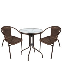 Σετ Τραπεζαρία Κήπου ArteLibre EARTH Καφέ Rattan-Γυαλί-Μέταλλο Με 2 Πολυθρόνες 14990524 Σετ Τραπεζαρία Κήπου ArteLibre EARTH Καφέ Rattan-Γυαλί-Μέταλλο Με 2 Πολυθρόνες 14990524