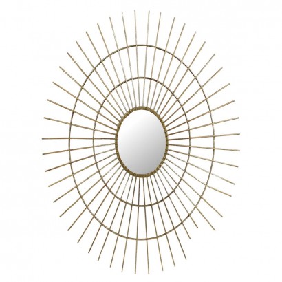 Καθρέπτης ArteLibre Χρυσό Μέταλλο 77x3x77cm