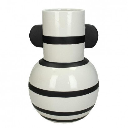 Βάζο ArteLibre Με Ρίγες Λευκό Κεραμικό 17x17x26cm