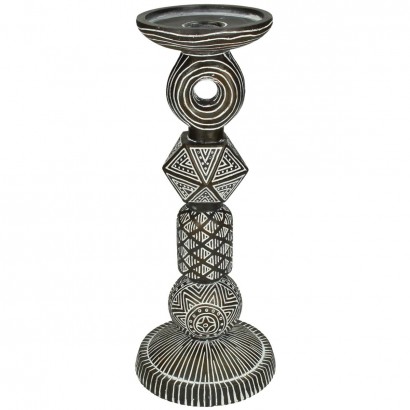 Κηροπήγιο ArteLibre Tribal Καφέ Polyresin 11.5x11.5x28cm