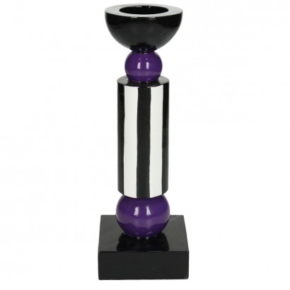 Κηροπήγιο ArteLibre Μοβ Polyresin 8.2x8.2x24cm