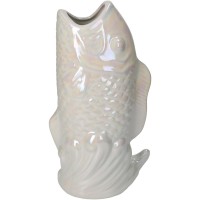Βάζο ArteLibre Ψάρι Ιβουάρ Κεραμικό 15.5x10.5x28cm