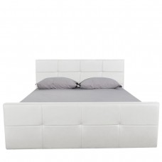 Κρεβάτι ArteLibre ANEMONE Λευκό PU Με Αποθηκευτικό Χώρο 217.5x170.5x100cm (Στρώμα 160x200cm)