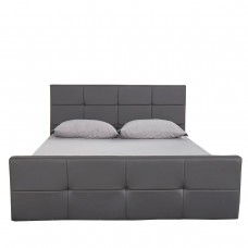 Κρεβάτι ArteLibre ANEMONE Γκρι PU 216x160.5x93cm (Στρώμα 150x200cm)