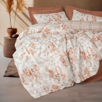 Σετ παπλωματοθήκη Lamina Cotton Box 3 τμχ Μονή (160x220) χρώμα cinnamon Σετ παπλωματοθήκη Lamina Cotton Box 3 τμχ Μονή (160x220) χρώμα cinnamon