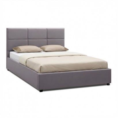 Κρεβάτι Kingston Megapap βελούδινο χρώμα γκρι 150x200εκ. Κρεβάτι Kingston Megapap βελούδινο χρώμα γκρι 150x200εκ.