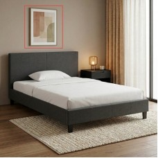 Κρεβάτι Flat Megapap υφασμάτινο χρώμα ανθρακί 120x200εκ. Κρεβάτι Flat Megapap υφασμάτινο χρώμα ανθρακί 120x200εκ.