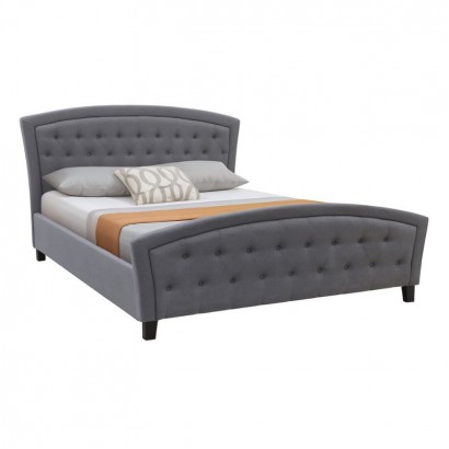 Κρεβάτι Alexia Megapap υφασμάτινο χρώμα γκρι 160x200εκ.