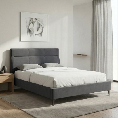 Κρεβάτι Marvel Megapap υφασμάτινο χρώμα ανθρακί 160x200εκ.