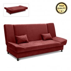 Kαναπές - κρεβάτι Tiko Plus Megapap τριθέσιος με αποθηκευτικό χώρο και ύφασμα χρώμα βουργουνδί 200x90x96εκ.