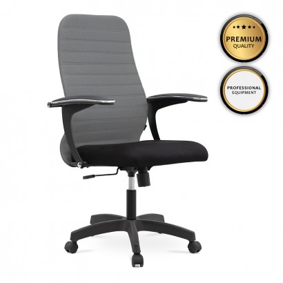 Καρέκλα γραφείου Melani Megapap με διπλό ύφασμα Mesh χρώμα γκρι - μαύρο 66,5x70x102/112εκ.