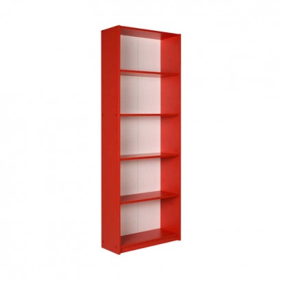 Βιβλιοθήκη Max Megapap χρώμα κόκκινο 58x23x170εκ.