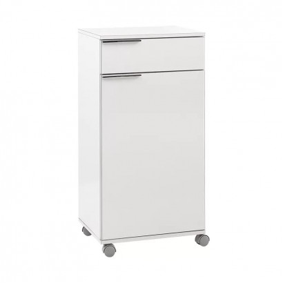 Ντουλάπι Diamond Megapap τροχήλατο χρώμα λευκό gloss 50x40x100εκ.