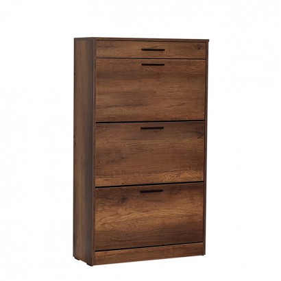 Παπουτσοθήκη Flat Megapap 18 ζεύγων χρώμα καρυδί 75x29x128εκ.