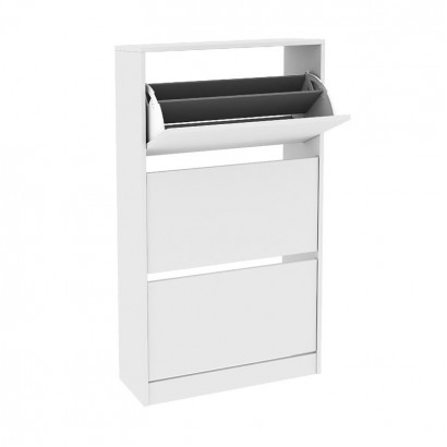 Παπουτσοθήκη Flat Duo Megapap 18 ζεύγων χρώμα λευκό 73x26x119εκ.