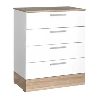 Συρταριέρα Base Megapap χρώμα oak - λευκό 72x40x88εκ.