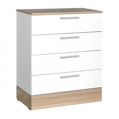 Συρταριέρα Base Megapap χρώμα oak - λευκό 72x40x88εκ.