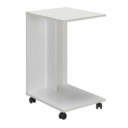 Τραπεζάκι βοηθητικό C-Shaped Megapap χρώμα λευκό gloss 35x45x65εκ.