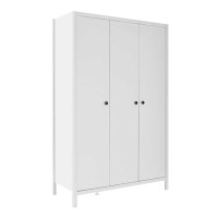 Ντουλάπα ρούχων French Megapap τρίφυλλη χρώμα λευκό 125x54x196εκ. Ντουλάπα ρούχων French Megapap τρίφυλλη χρώμα λευκό 125x54x196εκ.