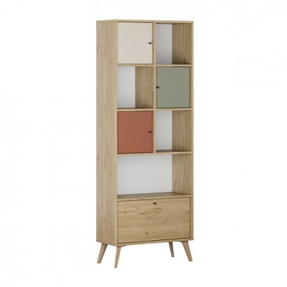 Βιβλιοθήκη Terra Megapap χρώμα florida oak 67x30x181εκ.