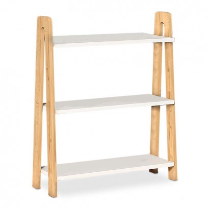 Βιβλιοθήκη Como Megapap χρώμα λευκό - oak 63x22x80εκ.