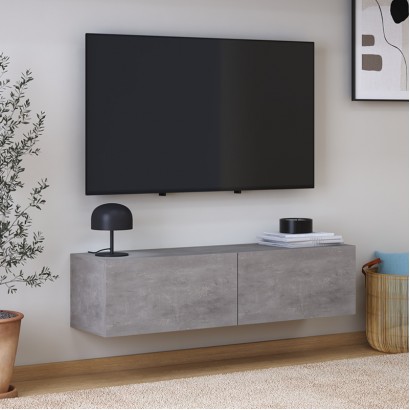 Έπιπλο τηλεόρασης επιτοίχιο Palm Megapap χρώμα γκρι ρετρό 120x32x30εκ.