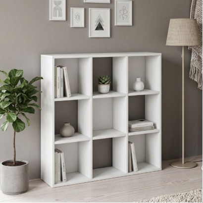 Βιβλιοθήκη Cube Megapap χρώμα λευκό 90x30x90εκ.