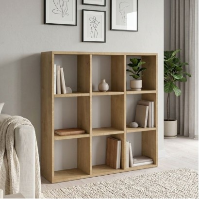 Βιβλιοθήκη Cube Megapap χρώμα sapphire oak 90x30x90εκ.