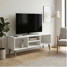 Έπιπλο τηλεόρασης Loren Megapap χρώμα λευκό 120x30x40εκ.