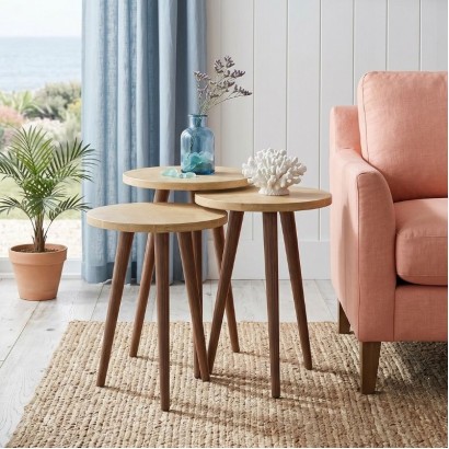Τραπεζάκι βοηθητικό σετ 3 τμχ Cruz Megapap χρώμα sapphire oak Ø33x46εκ. Τραπεζάκι βοηθητικό σετ 3 τμχ Cruz Megapap χρώμα sapphire oak Ø33x46εκ.