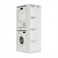 Έπιπλο πλυντηρίου - στεγνωτηρίου Bace Megapap χρώμα λευκό 90x60x187εκ.