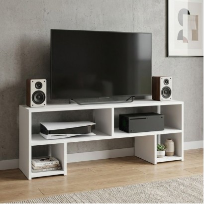 Έπιπλο τηλεόρασης Dabi Megapap χρώμα λευκό 120x30x40εκ.