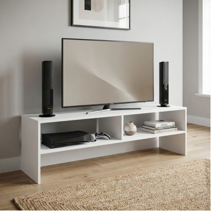 Έπιπλο τηλεόρασης Beirut Megapap χρώμα λευκό 150x30x40εκ.