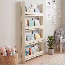 Επιτοίχια βιβλιοθήκη - ραφιέρα Montessori Megapap χρώμα κρεμ 60x10x120εκ.