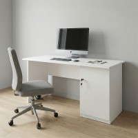 Γραφείο εργασίας με κλειδαριά Moto Megapap χρώμα λευκό 150x80x75εκ.