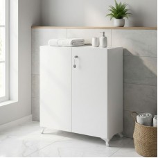 Ντουλάπι με κλειδαριά Cilem Megapap χρώμα λευκό 70x32x88εκ.