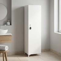 Ντουλάπι με κλειδαριά Zehra Megapap χρώμα λευκό 30x32x168εκ.