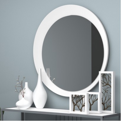 Καθρέπτης τοίχου Moon Megapap χρώμα λευκό Ø88x2,2εκ.