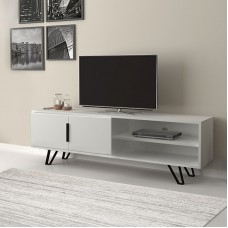 Έπιπλο τηλεόρασης Foot Megapap χρώμα λευκό 160x35x49εκ. Έπιπλο τηλεόρασης Foot Megapap χρώμα λευκό 160x35x49εκ.