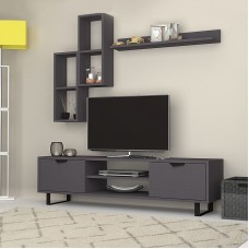 Σύνθεση τηλεόρασης Lonsa Megapap χρώμα ανθρακί 160x35x40εκ. Σύνθεση τηλεόρασης Lonsa Megapap χρώμα ανθρακί 160x35x40εκ.