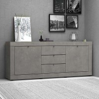 Μπουφές Ocean Megapap χρώμα γκρι σκυροδέματος 210x45x86εκ.