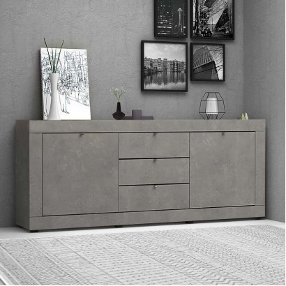 Μπουφές Ocean Megapap χρώμα γκρι σκυροδέματος 210x45x86εκ. Μπουφές Ocean Megapap χρώμα γκρι σκυροδέματος 210x45x86εκ.