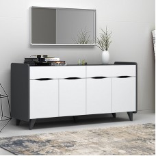 Μπουφές Sila Megapap χρώμα λευκό - ανθρακί 140x45x72εκ.