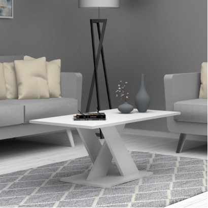 Τραπεζάκι σαλονιού Marcello Megapap χρώμα λευκό 110x55x47εκ.