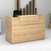 Γραφείο υποδοχής - reception Lemmon Megapap χρώμα φυσικό οξιάς 160x70x110εκ.