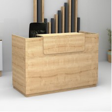 Γραφείο υποδοχής - reception Lemmon Megapap χρώμα φυσικό οξιάς 160x70x110εκ.