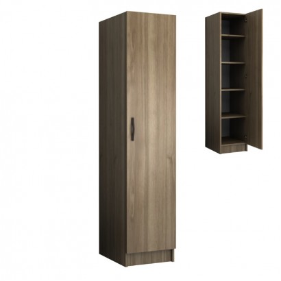 Ντουλάπα ρούχων Ricardo Megapap μονόφυλλη χρώμα καρυδί 40x51,8x181εκ.