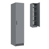 Ντουλάπα ρούχων Ricardo Megapap μονόφυλλη χρώμα ανθρακί 40x51,8x181εκ.