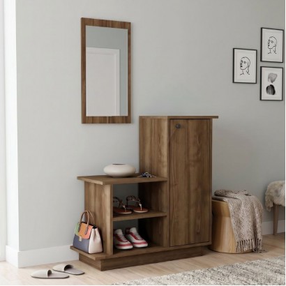 Έπιπλο εισόδου Cute Megapap χρώμα καρυδί 90x35x95εκ. Έπιπλο εισόδου Cute Megapap χρώμα καρυδί 90x35x95εκ.
